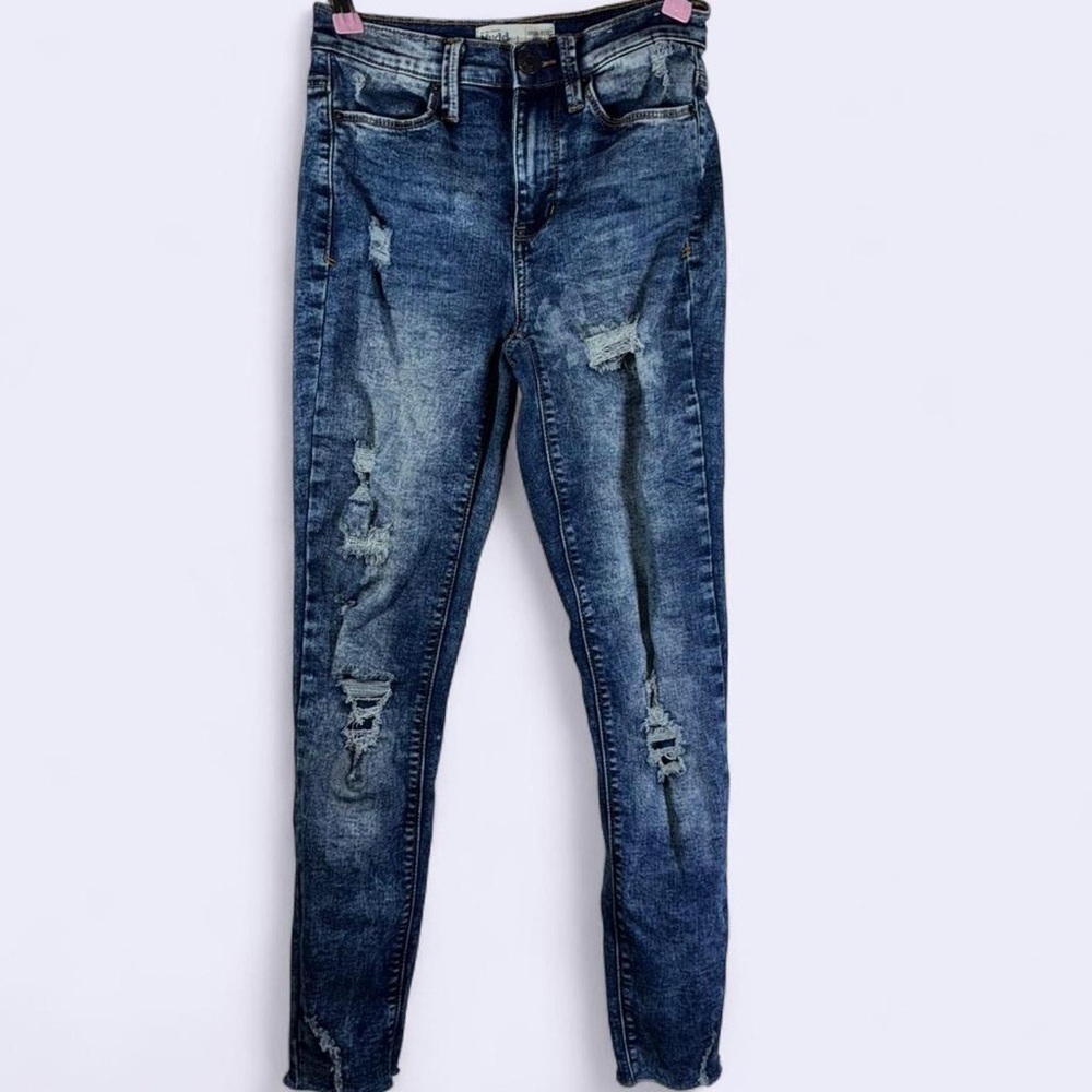 Mudd Women's Dark Blue Ripped Skinny Jeans